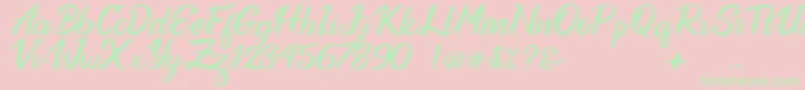 Ottoman Font – Green Fonts on Pink Background