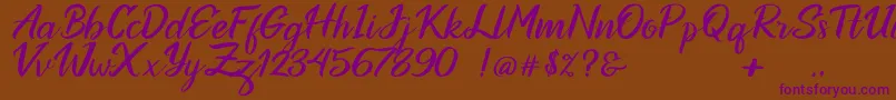 Ottoman-Schriftart – Violette Schriften auf braunem Hintergrund