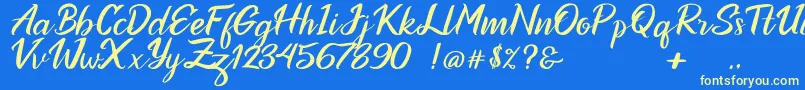 Ottoman Font – Yellow Fonts on Blue Background