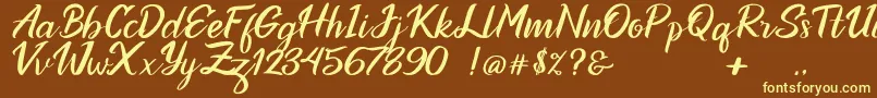 Ottoman-Schriftart – Gelbe Schriften auf braunem Hintergrund