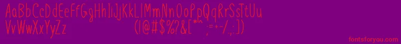 Our Goal Font – Red Fonts on Purple Background