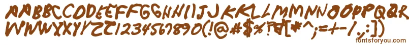 Шрифт Crappydanblackallcaps – коричневые шрифты на белом фоне