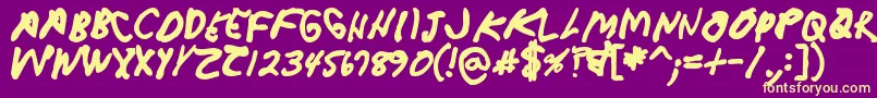 Crappydanblackallcaps Font – Yellow Fonts on Purple Background