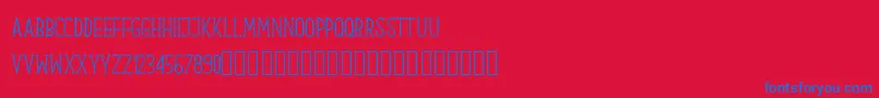 Our Serif Hand-fontti – siniset fontit punaisella taustalla