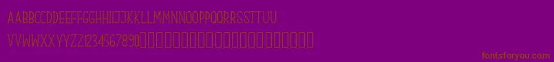 Our Serif Hand-Schriftart – Braune Schriften auf violettem Hintergrund