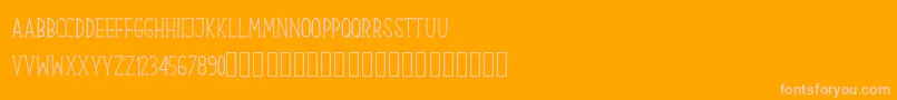 Our Serif Hand-fontti – vaaleanpunaiset fontit oranssilla taustalla