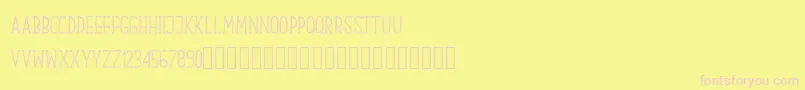 Шрифт Our Serif Hand – розовые шрифты на жёлтом фоне
