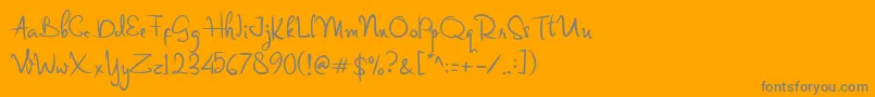 Oureet Personal Use Only-Schriftart – Graue Schriften auf orangefarbenem Hintergrund