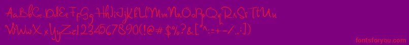 Oureet Personal Use Only Font – Red Fonts on Purple Background