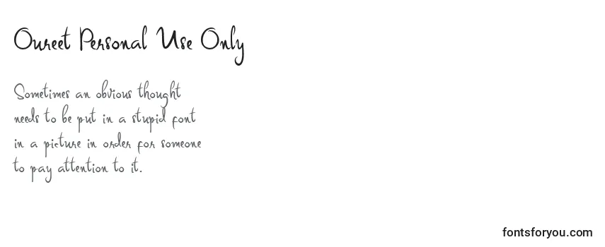 Schriftart Oureet Personal Use Only