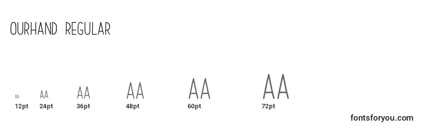 OurHand Regular Font Sizes