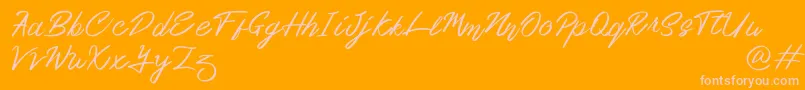 Ourlastt Demo Font – Pink Fonts on Orange Background