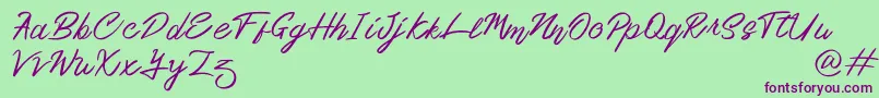 Ourlastt Demo Font – Purple Fonts on Green Background