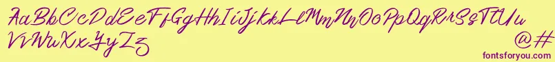 Ourlastt Demo Font – Purple Fonts on Yellow Background