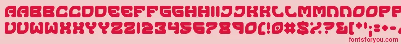 フォントOutcome – ピンクの背景に赤い文字