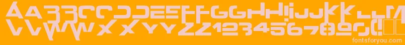 Outer zone Font – Pink Fonts on Orange Background