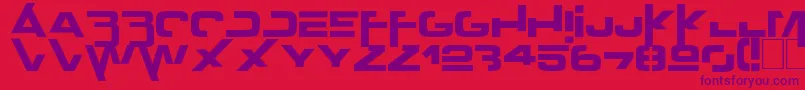 Outer zone Font – Purple Fonts on Red Background
