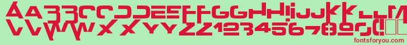 Outer zone Font – Red Fonts on Green Background