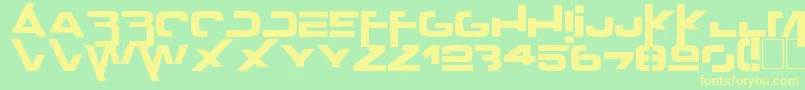 Czcionka Outer zone – żółte czcionki na zielonym tle