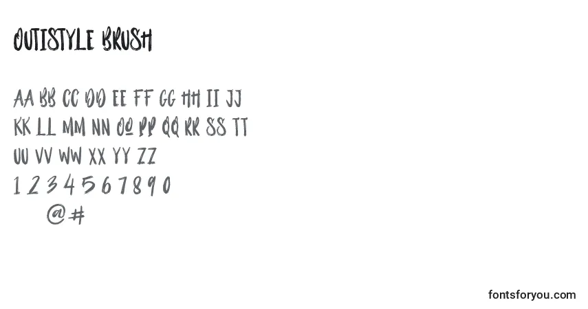 Шрифт Outistyle Brush – алфавит, цифры, специальные символы