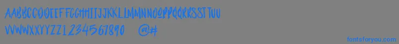 Outistyle Brush Font – Blue Fonts on Gray Background