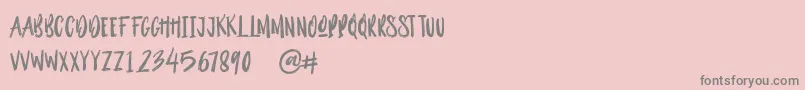 Outistyle Brush Font – Gray Fonts on Pink Background