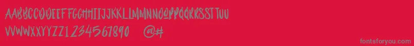 Outistyle Brush Font – Gray Fonts on Red Background