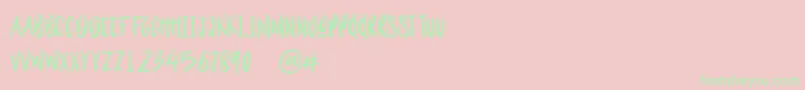 Outistyle Brush-Schriftart – Grüne Schriften auf rosa Hintergrund
