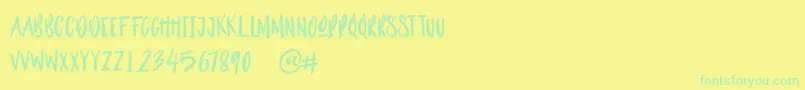 fuente Outistyle Brush – Fuentes Verdes Sobre Fondo Amarillo