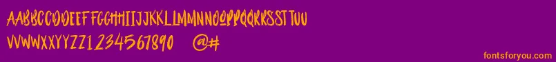 Outistyle Brush Font – Orange Fonts on Purple Background