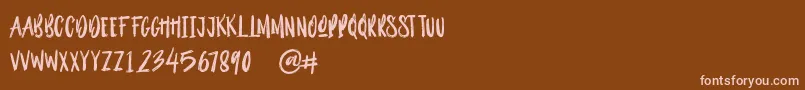 Outistyle Brush Font – Pink Fonts on Brown Background