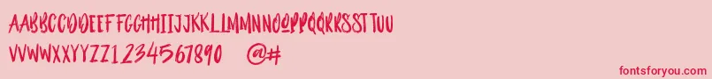 Outistyle Brush Font – Red Fonts on Pink Background