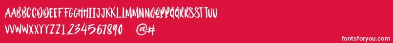 フォントOutistyle Brush – 赤い背景に白い文字