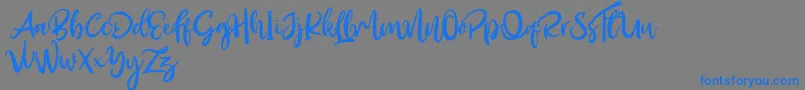 Outistyle Free-Schriftart – Blaue Schriften auf grauem Hintergrund