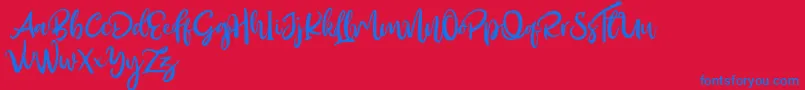 Outistyle Free Font – Blue Fonts on Red Background