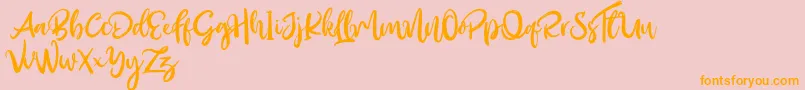 Outistyle Free-Schriftart – Orangefarbene Schriften auf rosa Hintergrund