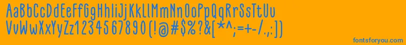 GlaresomeRegular-Schriftart – Blaue Schriften auf orangefarbenem Hintergrund