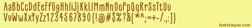 GlaresomeRegular Font – Brown Fonts on Yellow Background