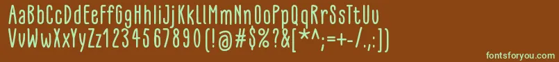 GlaresomeRegular Font – Green Fonts on Brown Background