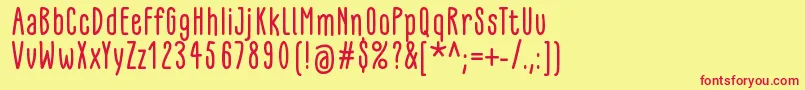 GlaresomeRegular Font – Red Fonts on Yellow Background