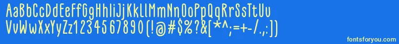 GlaresomeRegular Font – Yellow Fonts on Blue Background