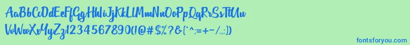 Outlander DF Font – Blue Fonts on Green Background