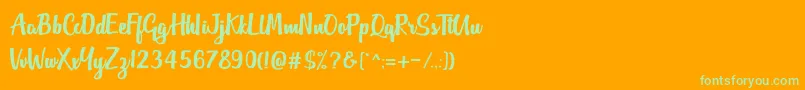 Шрифт Outlander DF – зелёные шрифты на оранжевом фоне
