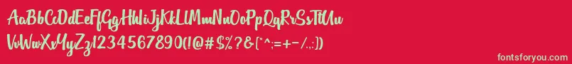 Outlander DF Font – Green Fonts on Red Background