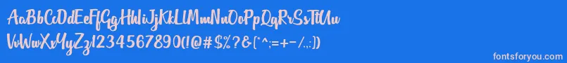 Outlander DF Font – Pink Fonts on Blue Background