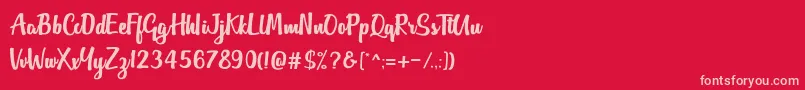 フォントOutlander DF – 赤い背景にピンクのフォント