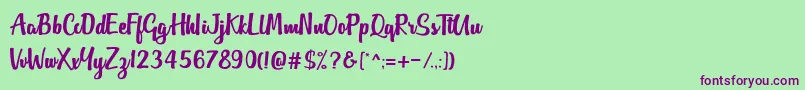 Outlander DF Font – Purple Fonts on Green Background