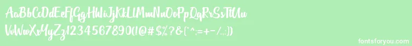 フォントOutlander DF – 緑の背景に白い文字