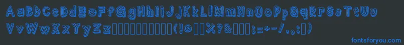 Outlyne Regular-Schriftart – Blaue Schriften auf schwarzem Hintergrund