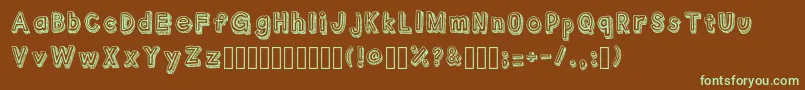 Outlyne Regular Font – Green Fonts on Brown Background